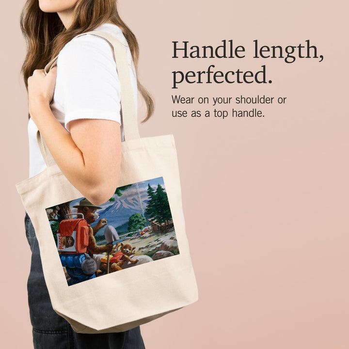Smokey Bear, Spying on Campers, Officially Licensed Vintage Poster, Tote Bag Totes Lantern Press 