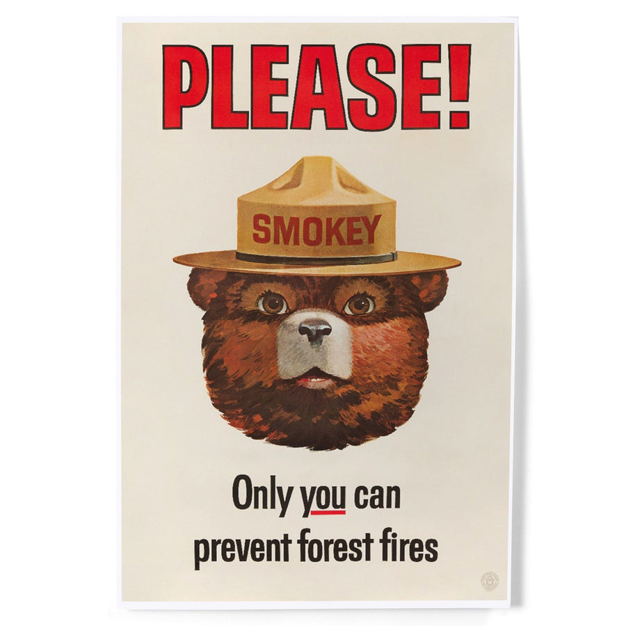 Smokey Bear Vintage Poster, Only You Can Prevent Forest Fires, Art & Giclee Prints Art Lantern Press 