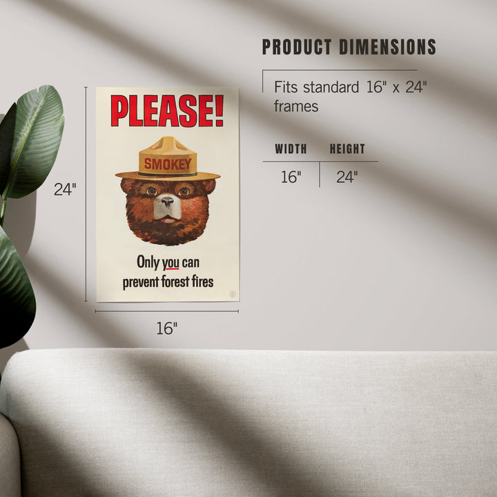 Smokey Bear Vintage Poster, Only You Can Prevent Forest Fires, Art & Giclee Prints Art Lantern Press 