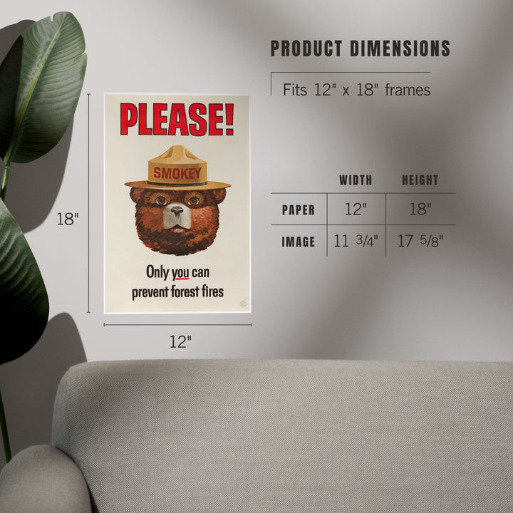 Smokey Bear Vintage Poster, Only You Can Prevent Forest Fires, Art & Giclee Prints Art Lantern Press 