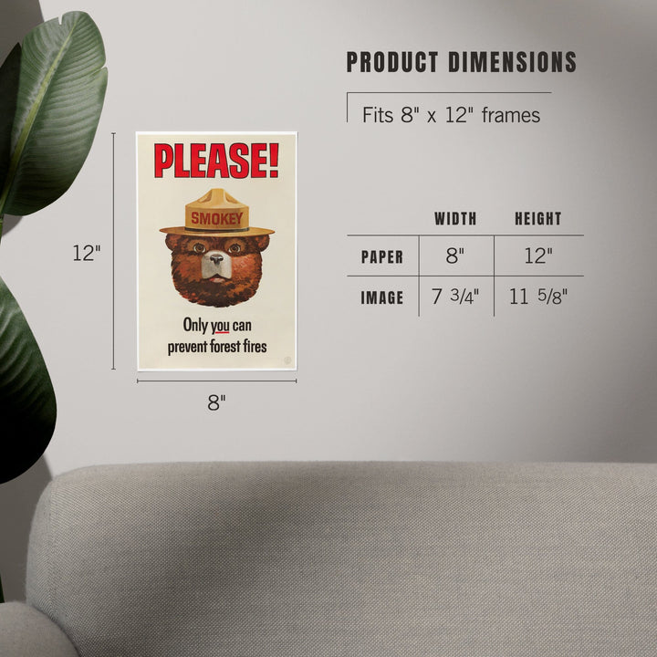 Smokey Bear Vintage Poster, Only You Can Prevent Forest Fires, Art & Giclee Prints Art Lantern Press 