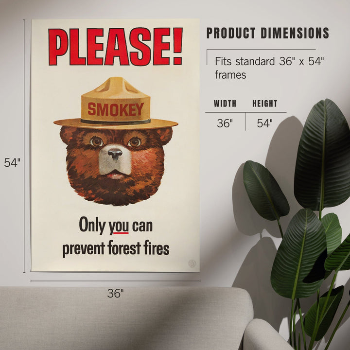 Smokey Bear Vintage Poster, Only You Can Prevent Forest Fires, Art & Giclee Prints Art Lantern Press 