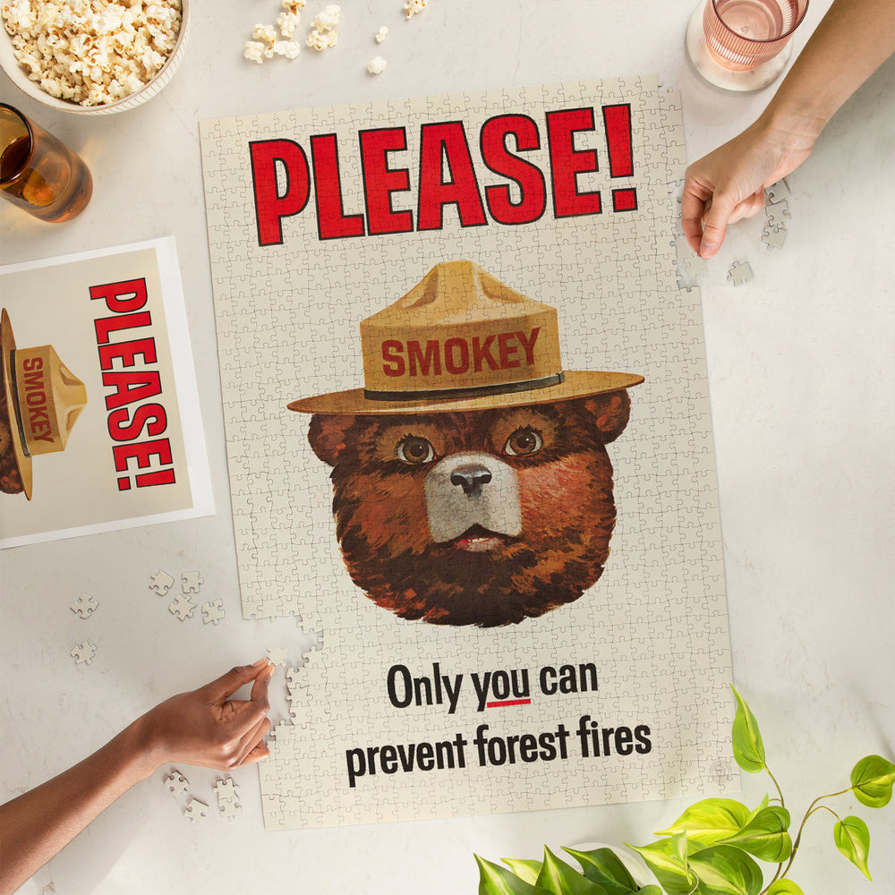 Smokey Bear Vintage Poster, Only You Can Prevent Forest Fires, Jigsaw Puzzle Puzzle Lantern Press 