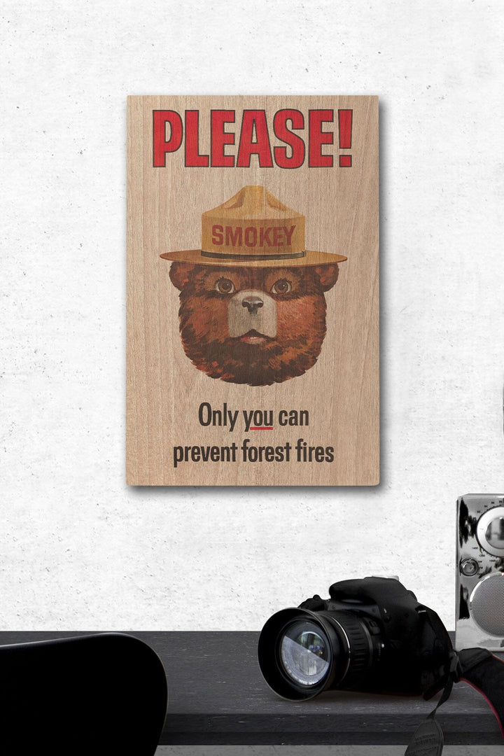 Smokey Bear Vintage Poster, Only You Can Prevent Forest Fires, Wood Signs and Postcards Wood Lantern Press 12 x 18 Wood Gallery Print 