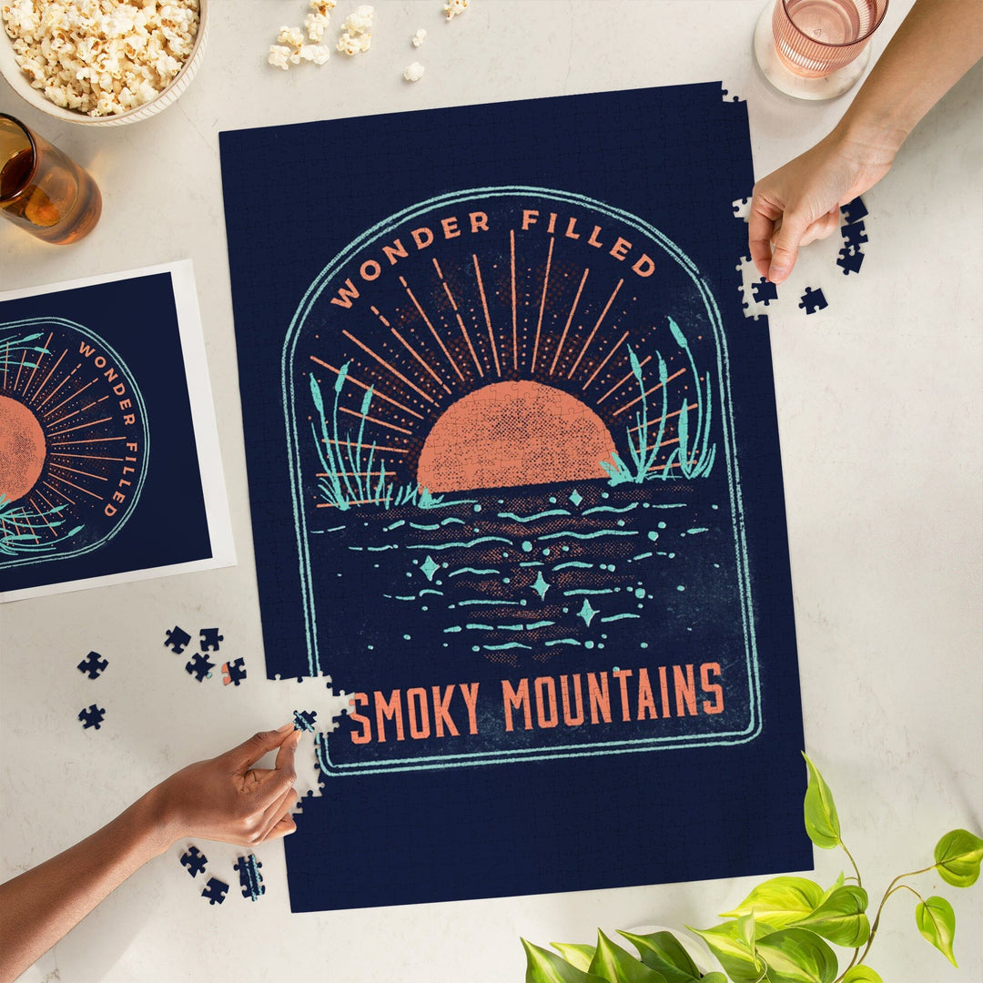 Smoky Mountains, Lake Life Series, Wonder Filled, Jigsaw Puzzle Puzzle Lantern Press 
