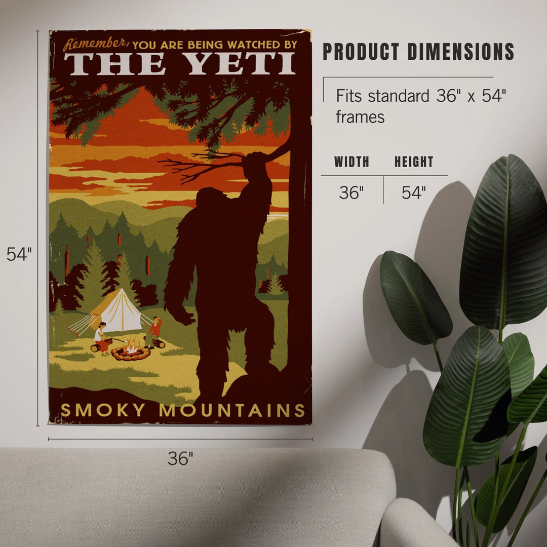 Smoky Mountains, You're Being Watched By The Yeti, Art & Giclee Prints Art Lantern Press 
