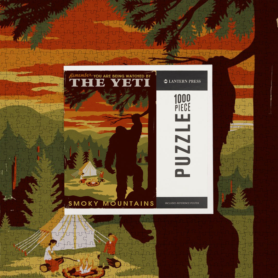 Smoky Mountains, You're Being Watched By The Yeti, Jigsaw Puzzle Puzzle Lantern Press 