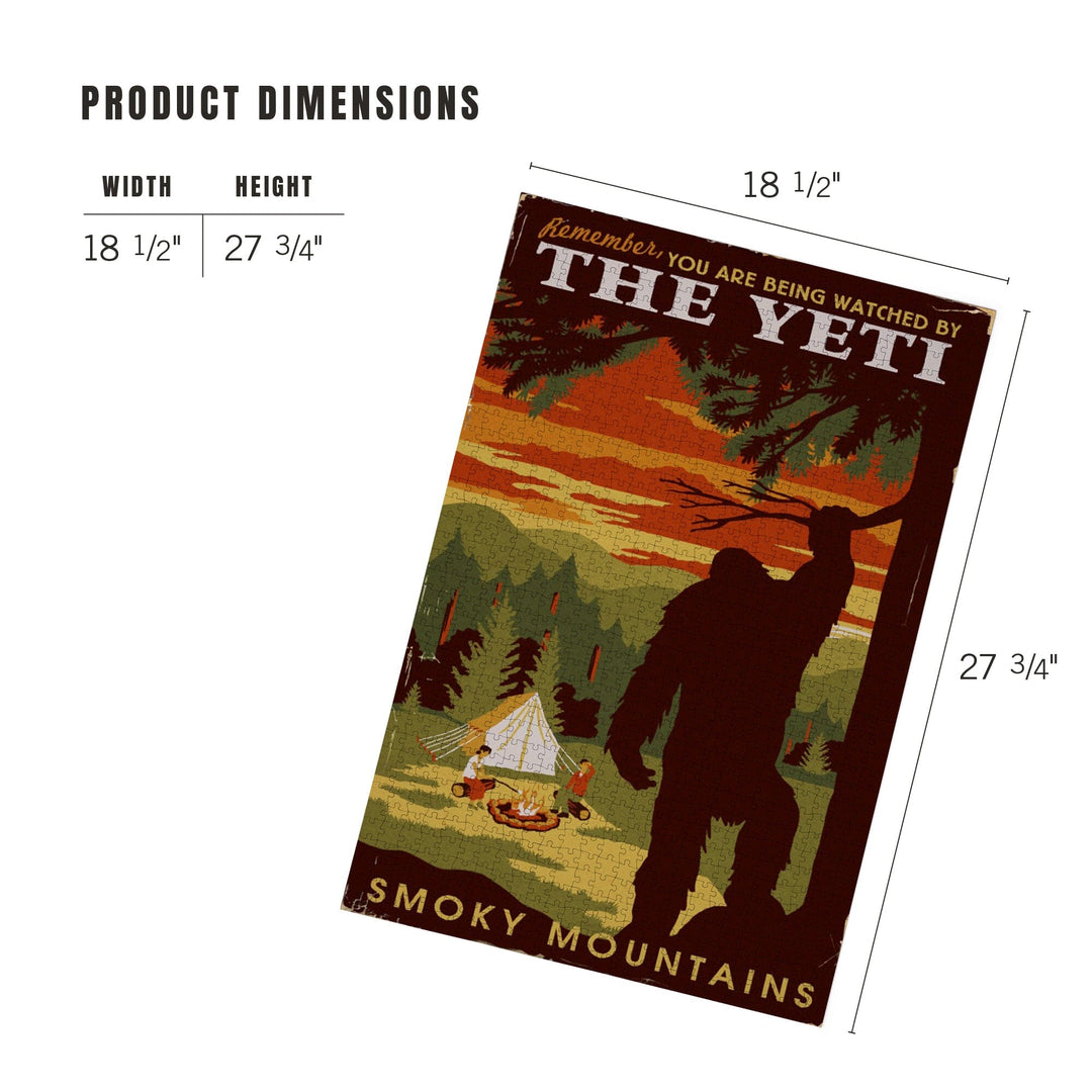 Smoky Mountains, You're Being Watched By The Yeti, Jigsaw Puzzle Puzzle Lantern Press 