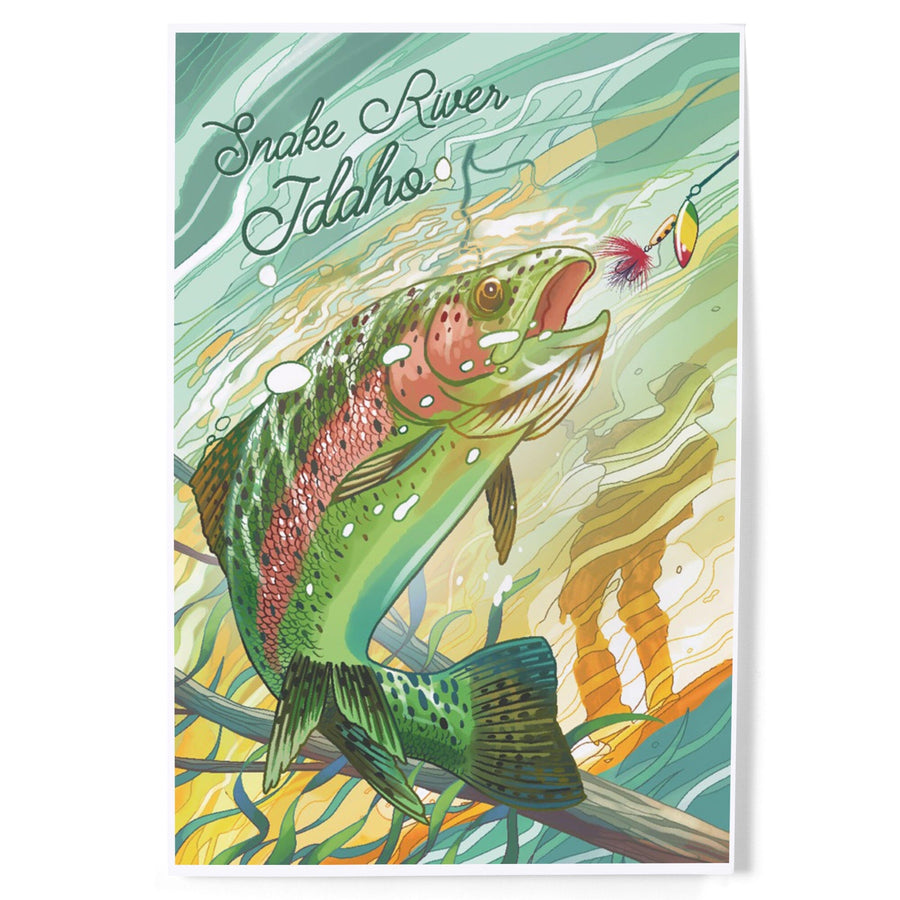 Snake River, Idaho, Fishing, Underwater Trout, Art & Giclee Prints Art Lantern Press 
