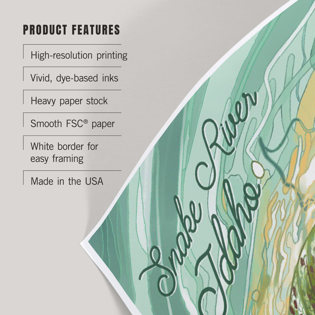 Snake River, Idaho, Fishing, Underwater Trout, Art & Giclee Prints Art Lantern Press 
