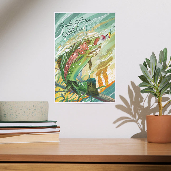 Snake River, Idaho, Fishing, Underwater Trout, Art & Giclee Prints Art Lantern Press 