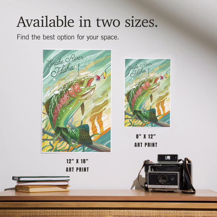 Snake River, Idaho, Fishing, Underwater Trout, Art & Giclee Prints Art Lantern Press 