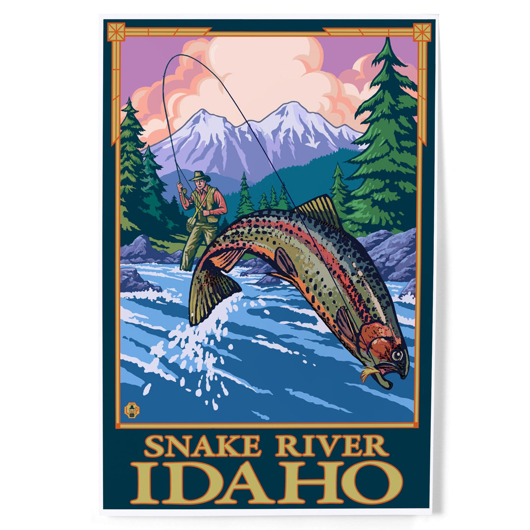 Snake River, Idaho, Fly Fishing Scene, Art & Giclee Prints Art Lantern Press 