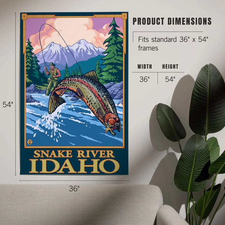 Snake River, Idaho, Fly Fishing Scene, Art Giclee Prints 12 x 18 Art Print