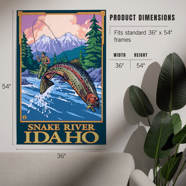 Snake River, Idaho, Fly Fishing Scene, Art & Giclee Prints Art Lantern Press 