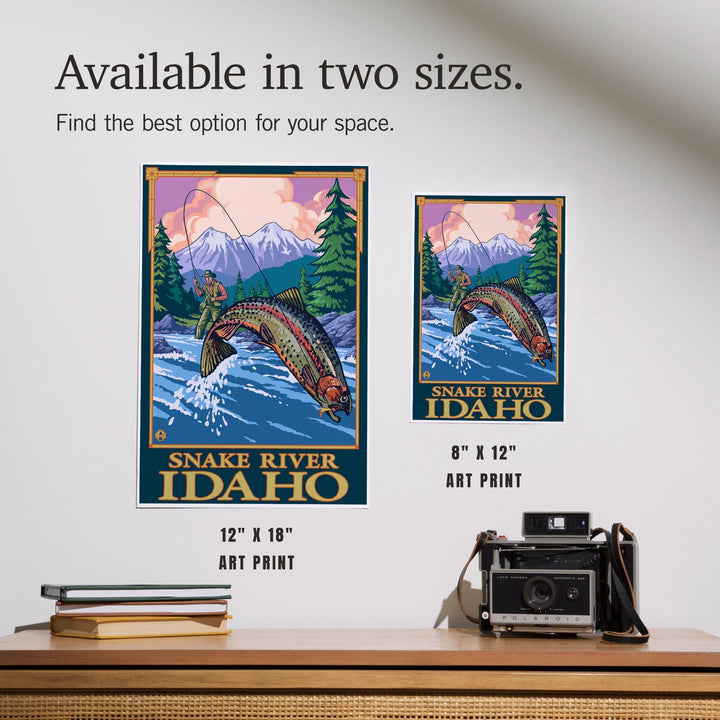 Snake River, Idaho, Fly Fishing Scene, Art & Giclee Prints Art Lantern Press 