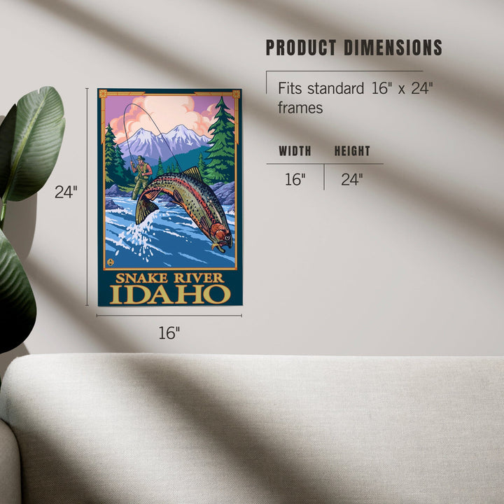 Snake River, Idaho, Fly Fishing Scene, Art & Giclee Prints Art Lantern Press 