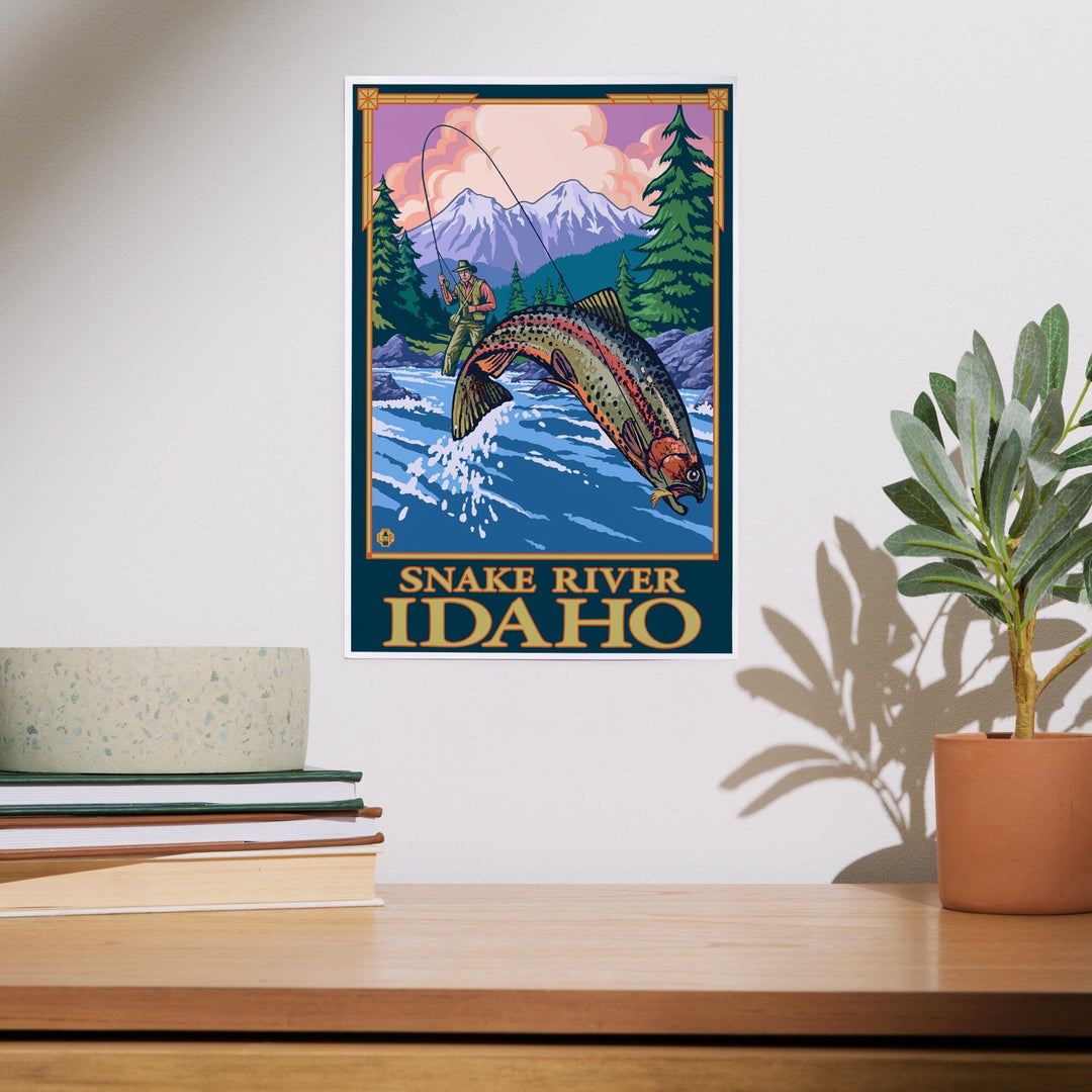 Snake River, Idaho, Fly Fishing Scene, Art & Giclee Prints Art Lantern Press 