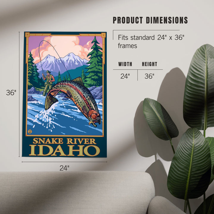 Snake River, Idaho, Fly Fishing Scene, Art & Giclee Prints Art Lantern Press 