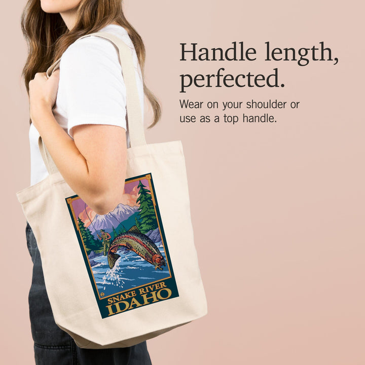 Snake River, Idaho, Fly Fishing Scene, Tote Bag Totes Lantern Press 