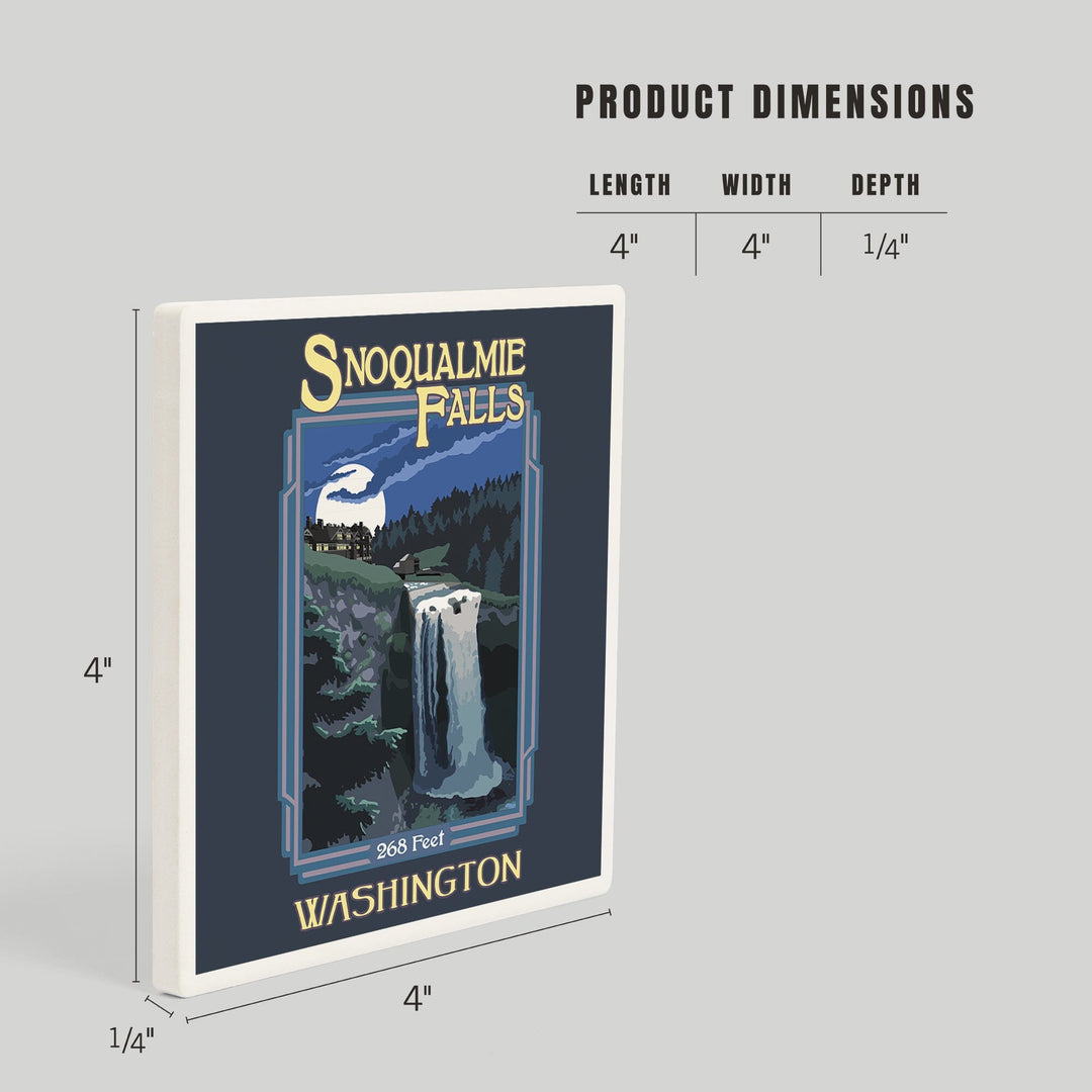 Snoqualmie Falls, Washington, Coasters Coasters Lantern Press 
