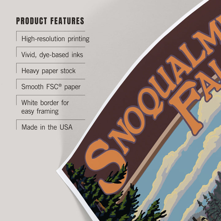 Snoqualmie Falls, Washington, Day, Art & Giclee Prints Art Lantern Press 