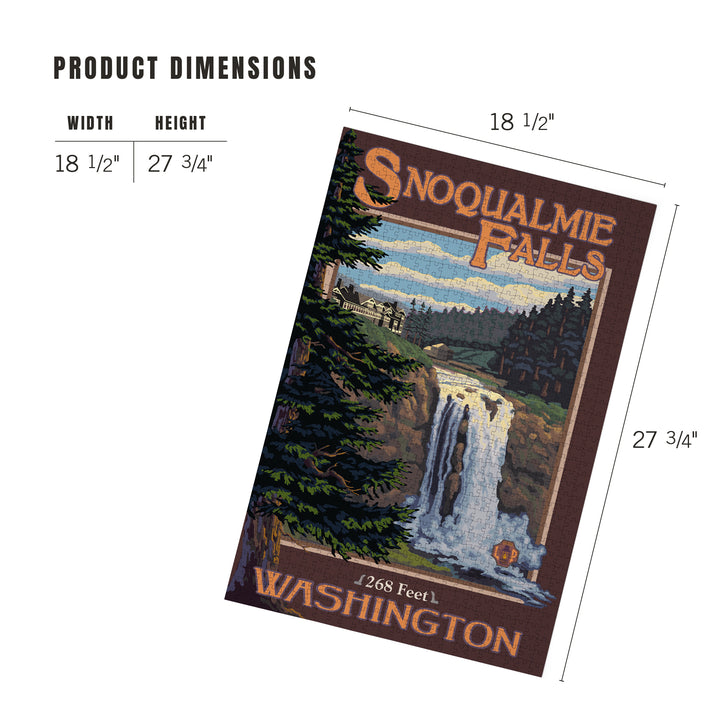 Snoqualmie Falls, Washington, Day, Jigsaw Puzzle Puzzle Lantern Press 