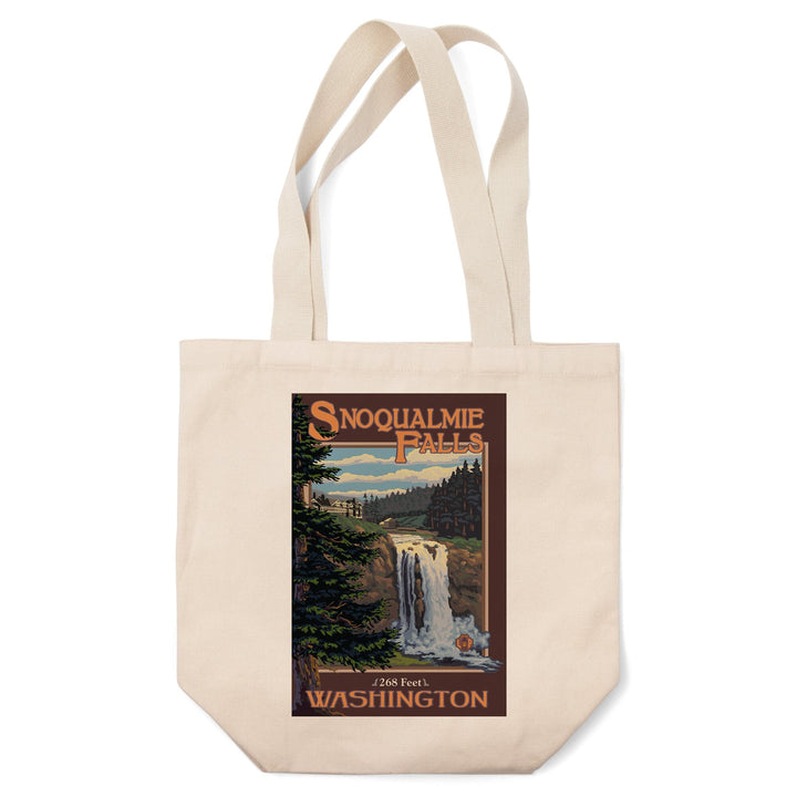 Snoqualmie Falls, Washington, Day, Lantern Press Artwork, Tote Bag Totes Lantern Press 