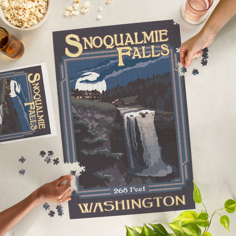 Snoqualmie Falls, Washington, Jigsaw Puzzle Puzzle Lantern Press 