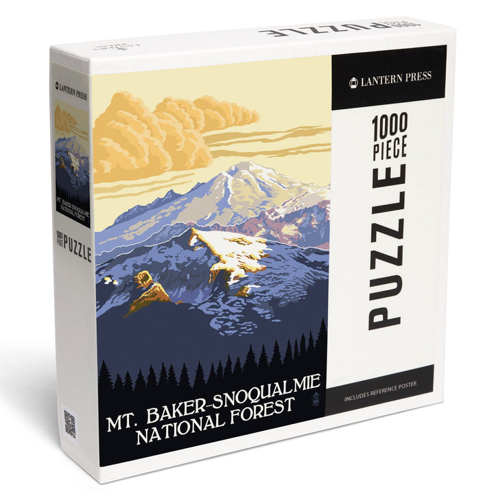 Snoqualmie National Forest, Washington, Mt. Baker, Jigsaw Puzzle Puzzle Lantern Press 