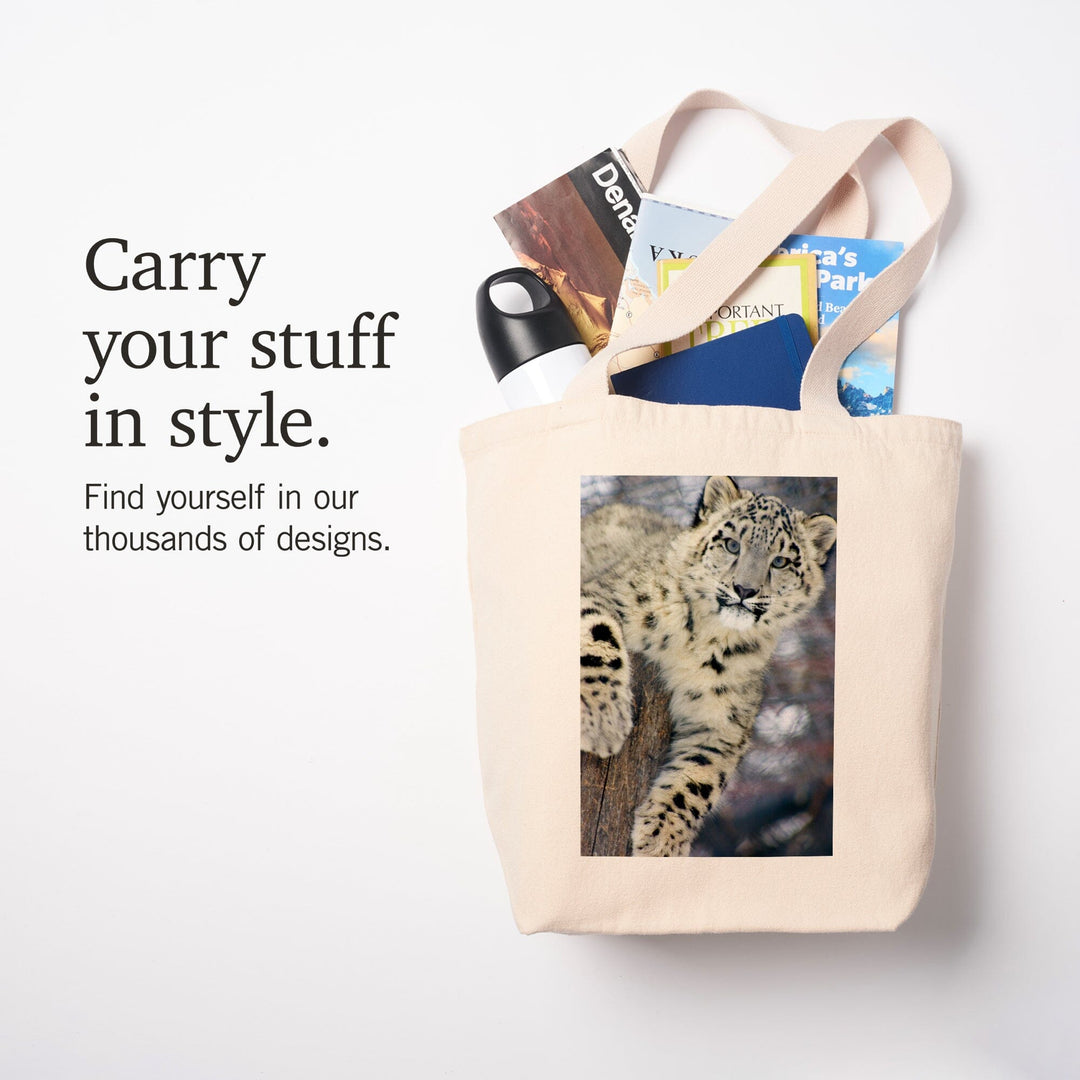Snow Leopard, Tote Bag Totes Lantern Press 