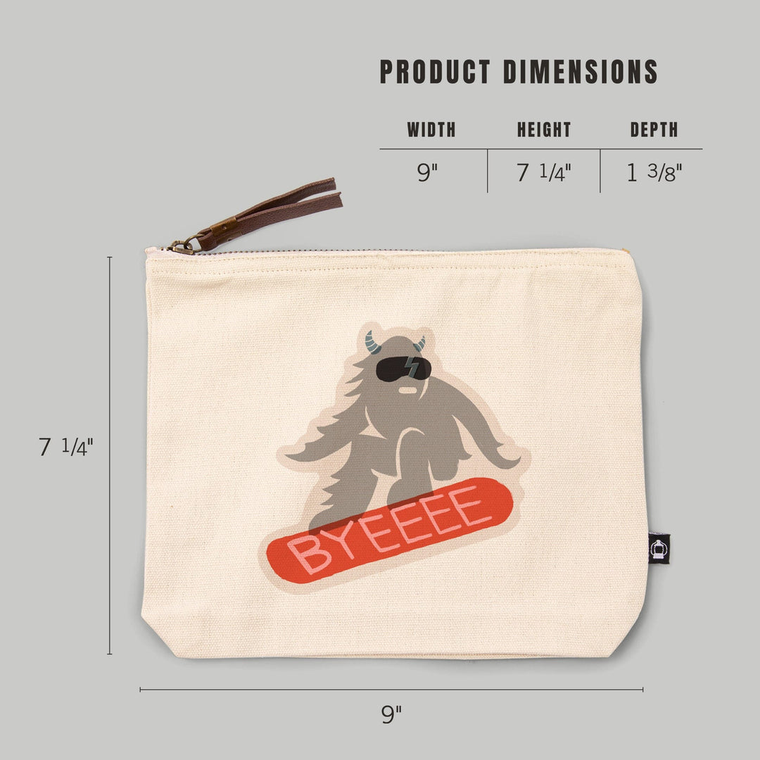 Snow Patrol Series, Byeeee,, Organic Cotton Zipper Pouch, Go Bag Totes Lantern Press 