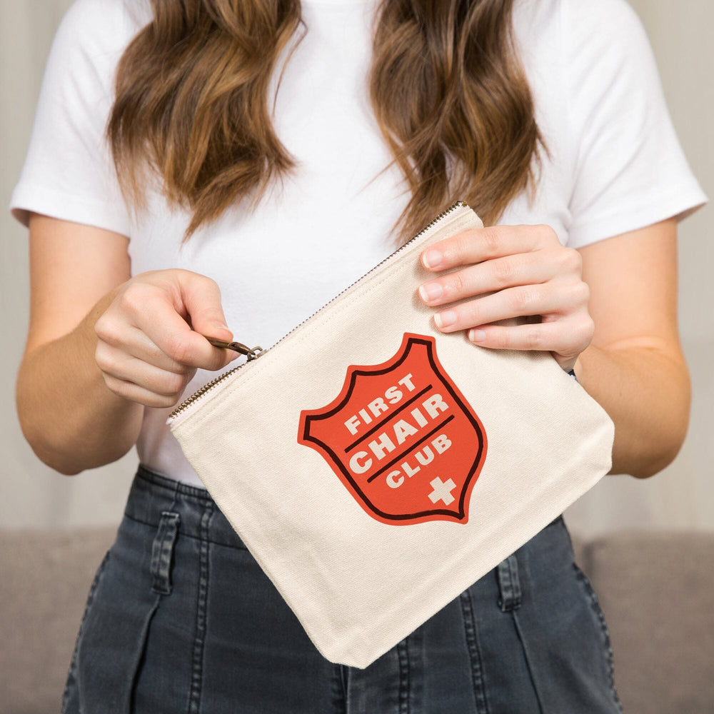 Snow Patrol Series, First Chair Club,, Organic Cotton Zipper Pouch, Go Bag Totes Lantern Press 