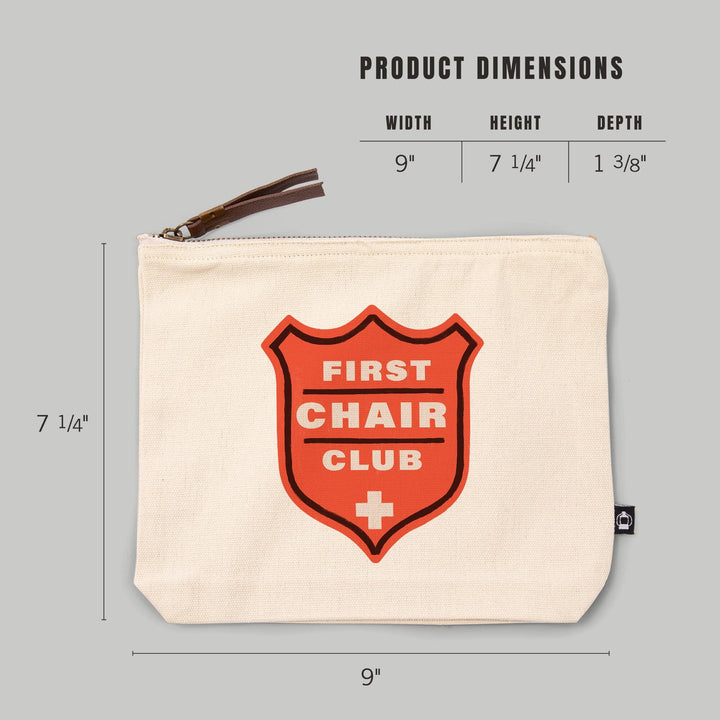Snow Patrol Series, First Chair Club,, Organic Cotton Zipper Pouch, Go Bag Totes Lantern Press 
