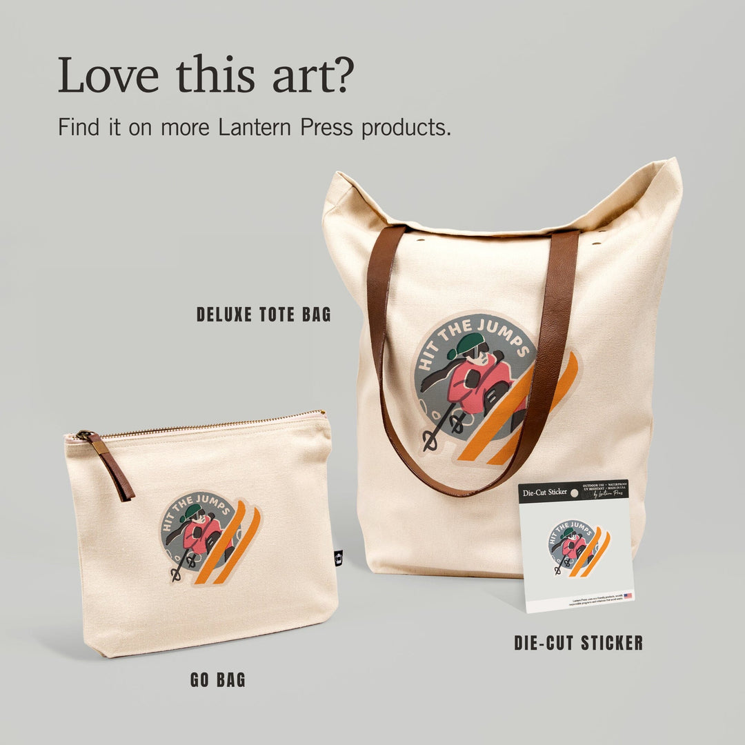 Snow Patrol Series, Hit the Jumps,, Organic Cotton Zipper Pouch, Go Bag Totes Lantern Press 