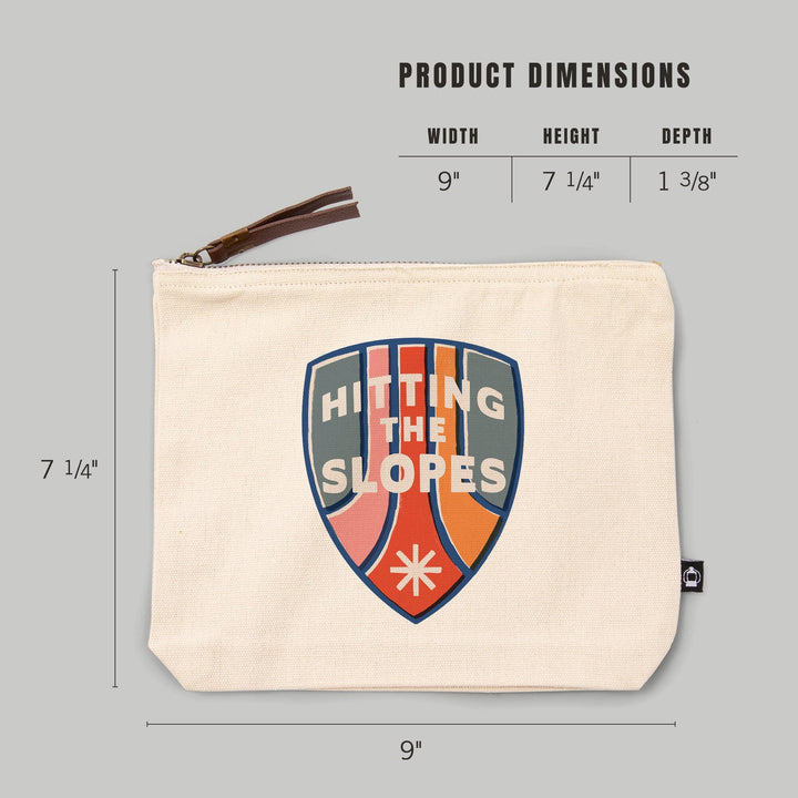 Snow Patrol Series, Hitting The Slopes,, Organic Cotton Zipper Pouch, Go Bag Totes Lantern Press 