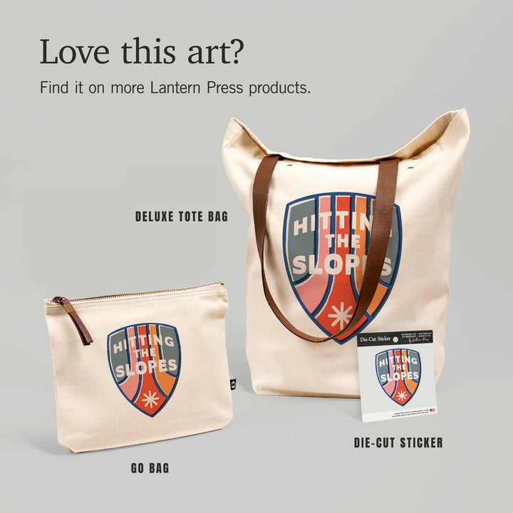 Snow Patrol Series, Hitting The Slopes,, Organic Cotton Zipper Pouch, Go Bag Totes Lantern Press 