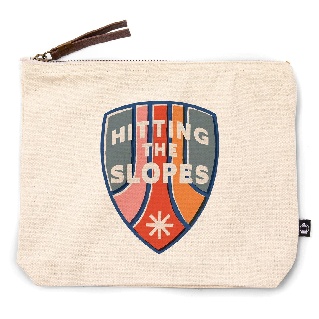 Snow Patrol Series, Hitting The Slopes,, Organic Cotton Zipper Pouch, Go Bag Totes Lantern Press 
