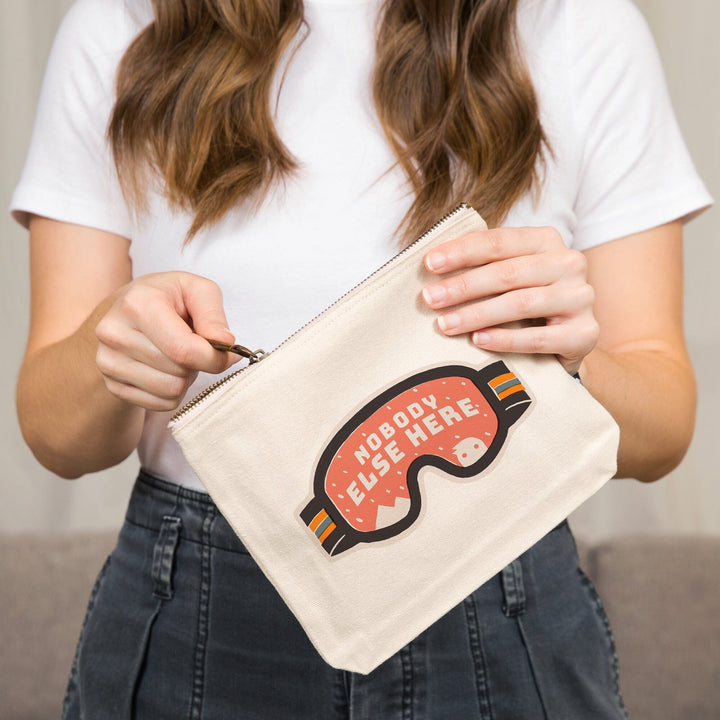Snow Patrol Series, Nobody Else Here,, Organic Cotton Zipper Pouch, Go Bag Totes Lantern Press 