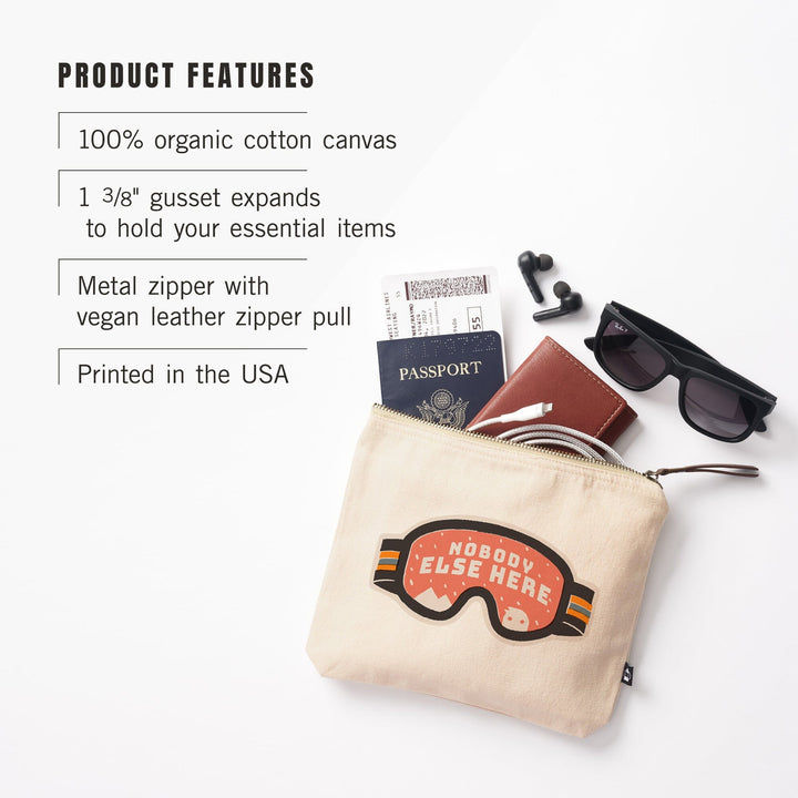 Snow Patrol Series, Nobody Else Here,, Organic Cotton Zipper Pouch, Go Bag Totes Lantern Press 