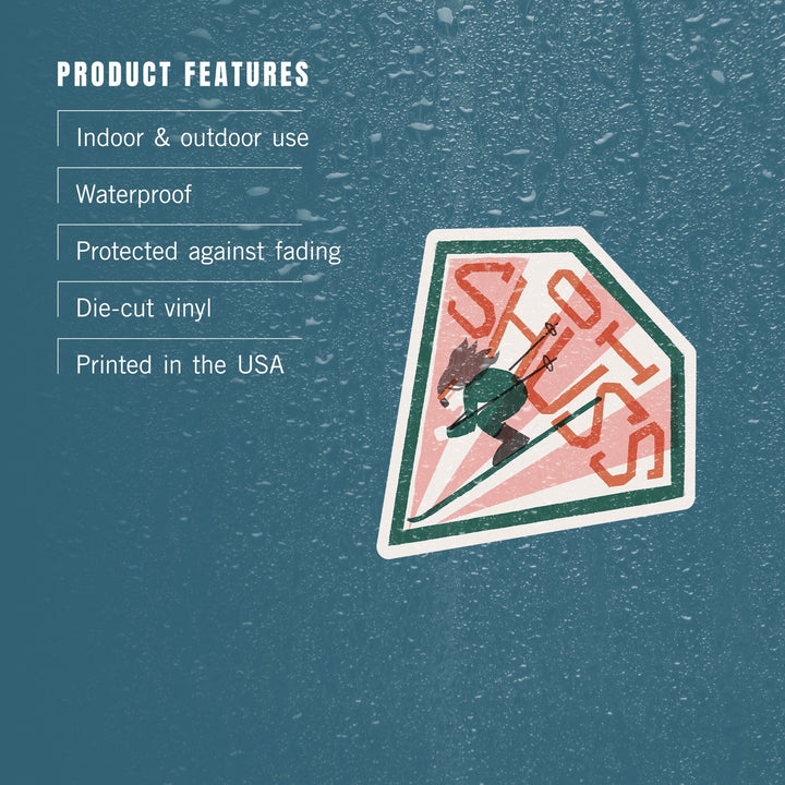 Snow Patrol Series, Oh Shuss, Contour, Vinyl Sticker Sticker Lantern Press 