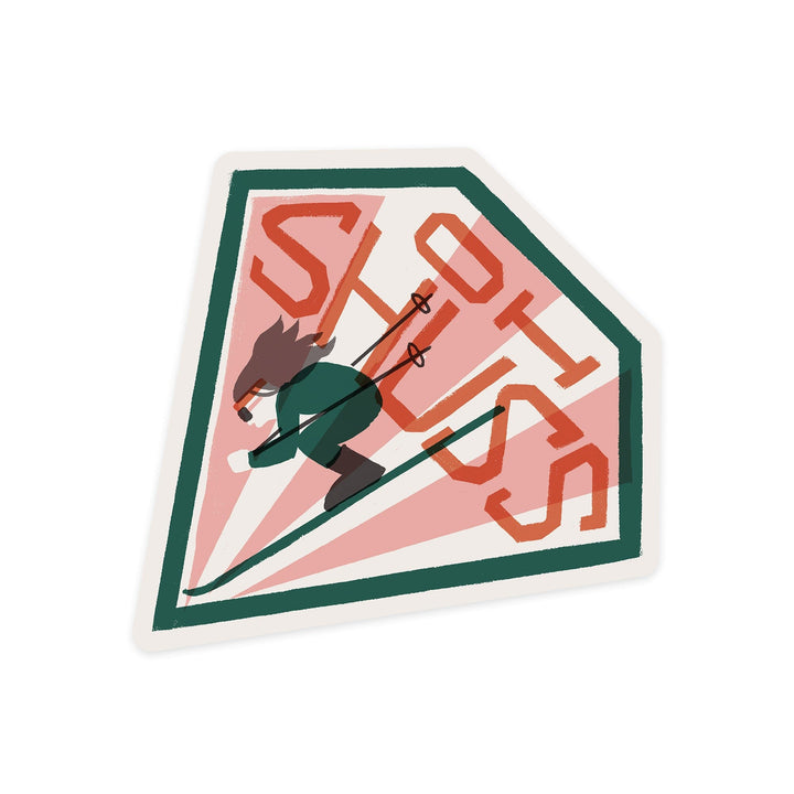 Snow Patrol Series, Oh Shuss, Contour, Vinyl Sticker Sticker Lantern Press 