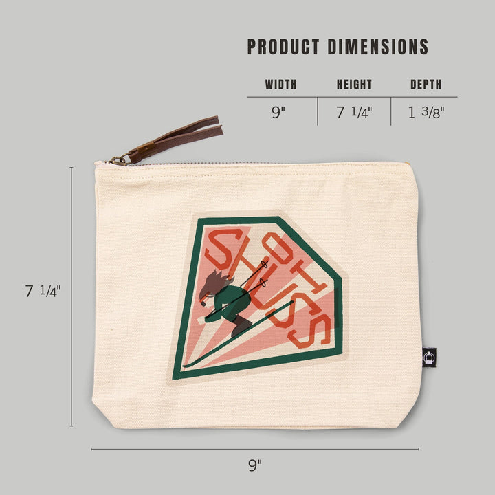 Snow Patrol Series, Oh Shuss,, Organic Cotton Zipper Pouch, Go Bag Totes Lantern Press 