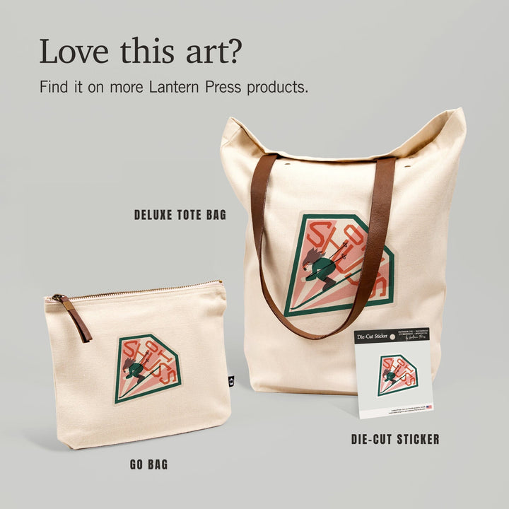 Snow Patrol Series, Oh Shuss,, Organic Cotton Zipper Pouch, Go Bag Totes Lantern Press 