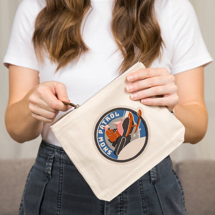 Snow Patrol Series, Snow Patrol,, Organic Cotton Zipper Pouch, Go Bag Totes Lantern Press 