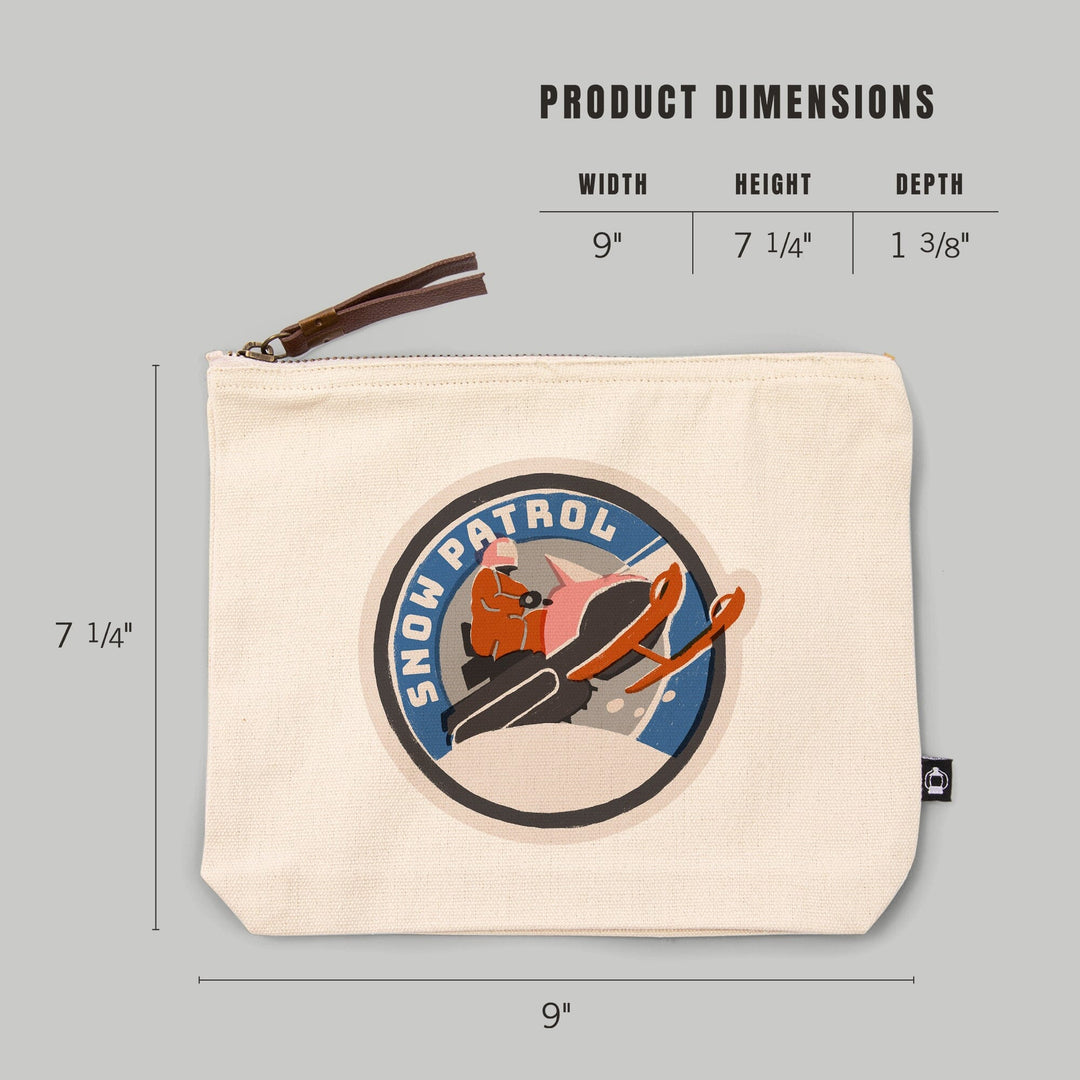 Snow Patrol Series, Snow Patrol,, Organic Cotton Zipper Pouch, Go Bag Totes Lantern Press 