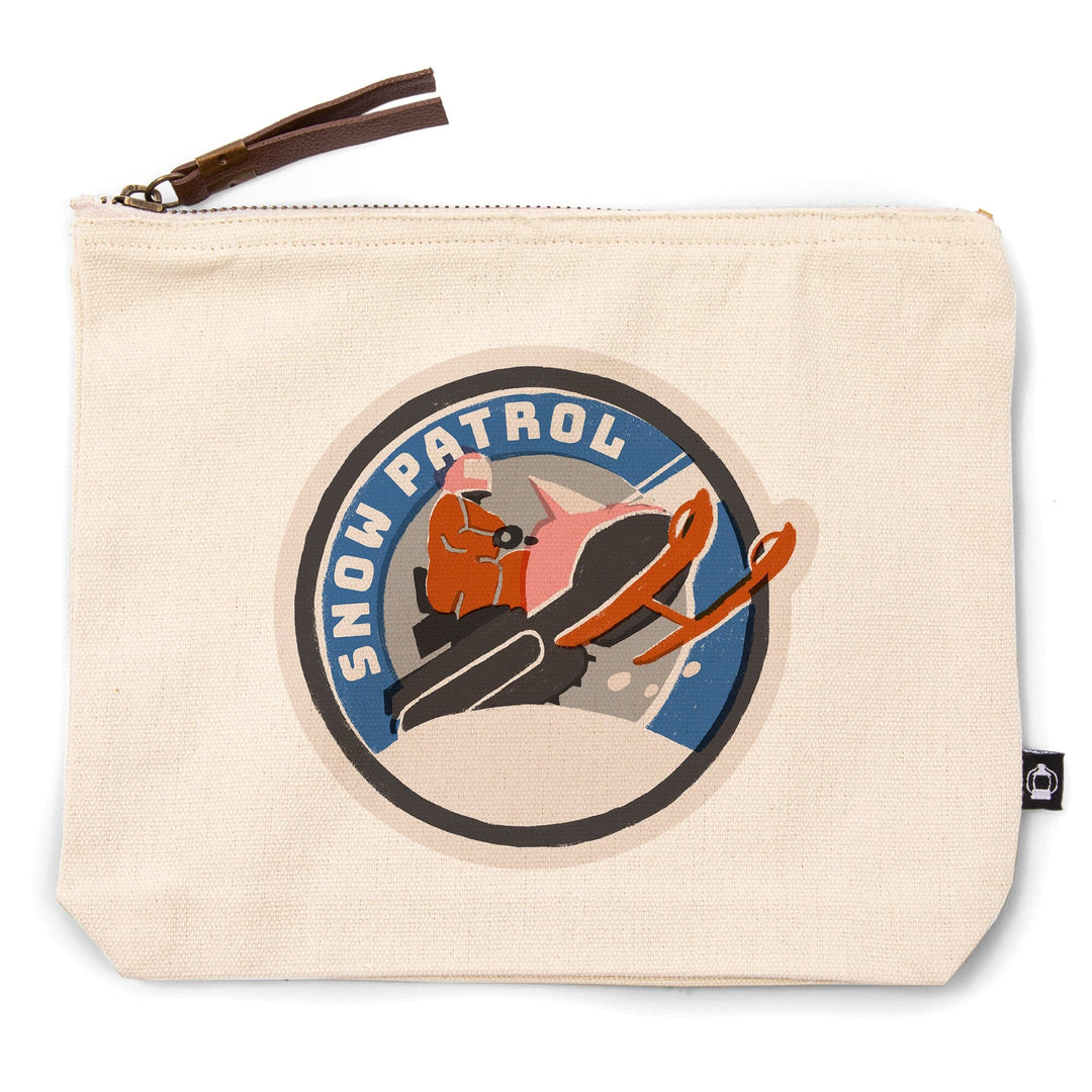 Snow Patrol Series, Snow Patrol,, Organic Cotton Zipper Pouch, Go Bag Totes Lantern Press 