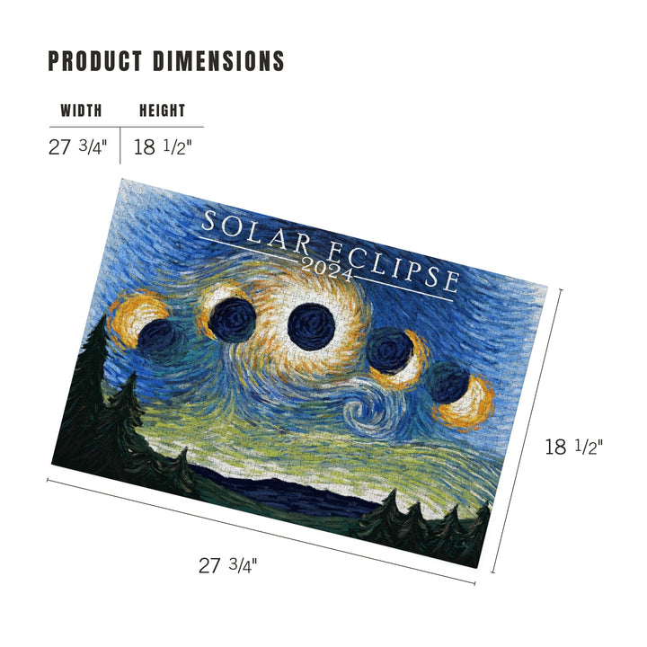 Solar Eclipse 2024, Starry Night, Jigsaw Puzzle Puzzle Lantern Press 