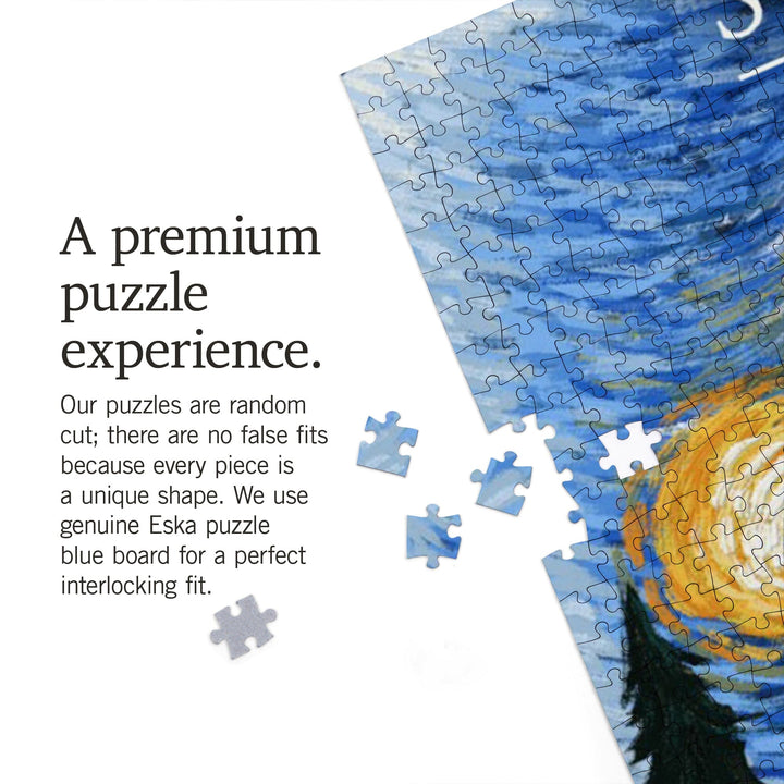 Solar Eclipse 2024, Starry Night, Jigsaw Puzzle Puzzle Lantern Press 