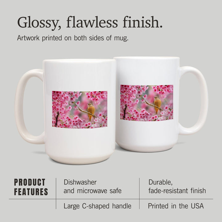Songbird in Cherry Blossoms, Ceramic Mug Mugs Lantern Press 